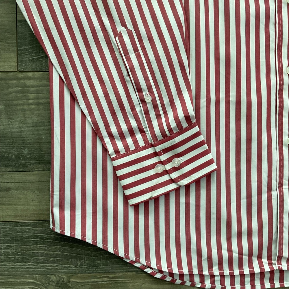 NWT Harvard Pennington & Bailes Button Down Shirt Men’s LARGE Red White Striped - Picture 2 of 10